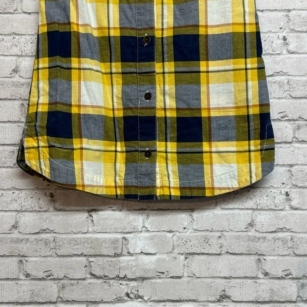 Carter's Size 3T Yellow Blue Plaid Dress Buttons Ruffles